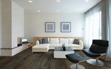 LVT invincible flooring with white sofa